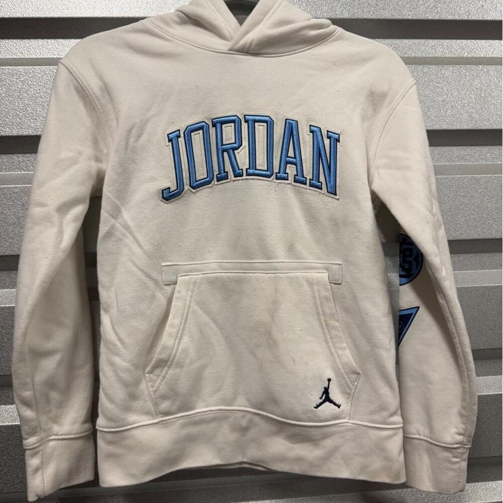 Jordan Kid's White and Cream Hoodie